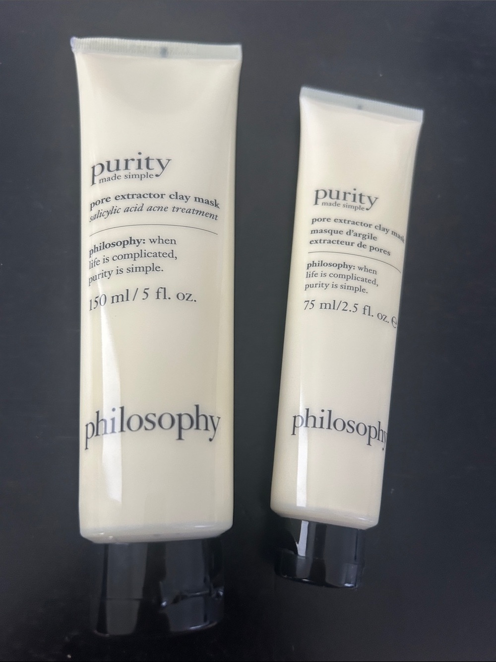 Philosophy Purity Pore Extractor Clay Mask - Cream tubes with Black caps